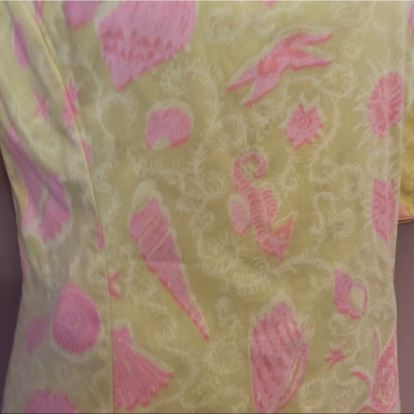 VTG Novelty Beach Print Ruffle Sleeve Dress - Picture 4 of 6